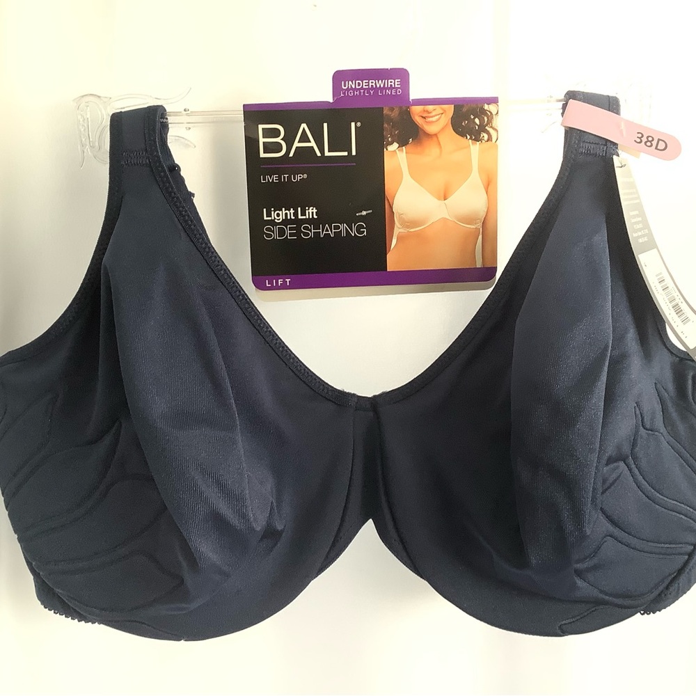 Bali Live It Up Light Lift Side Shaping Underwire Bra 38D Navy  3353 NWT